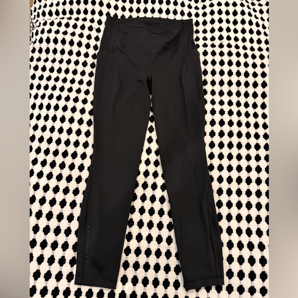 Lululemon, Black High-Waisted Leggings. Washed & worn x. Size 6.